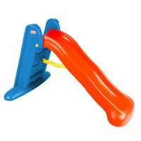 Load image into Gallery viewer, Children's playground slide with blue ladder and red slide on a white background