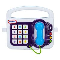 Load image into Gallery viewer, Toy phone with colorful buttons and a purple handle on a white background, featuring the Little Tikes logo.