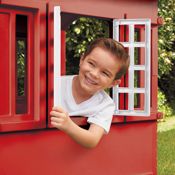 boy looking out window