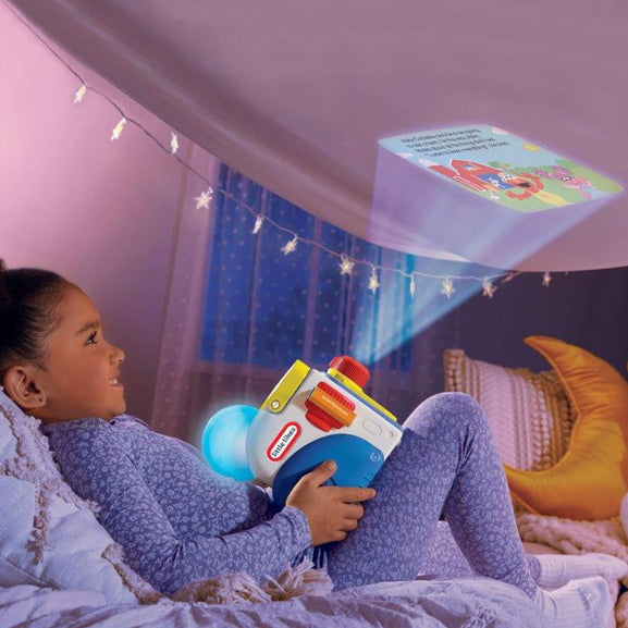 girl watching story on ceiling