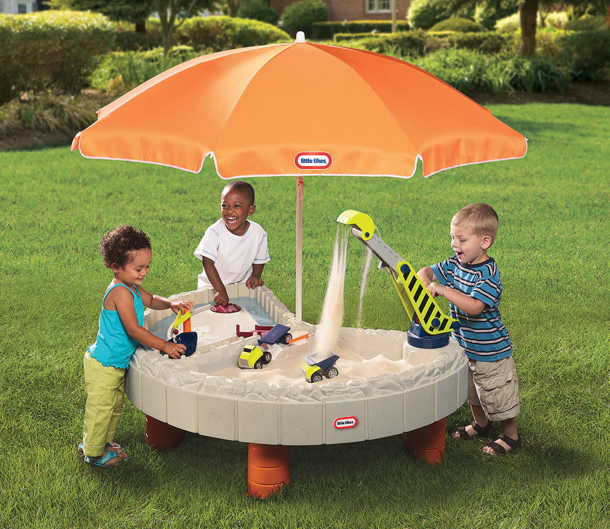 JUKUDAHU Sand Water Table For Kids 3 4 5 6 7 8 Year Old - Waterfall Pond, Bat