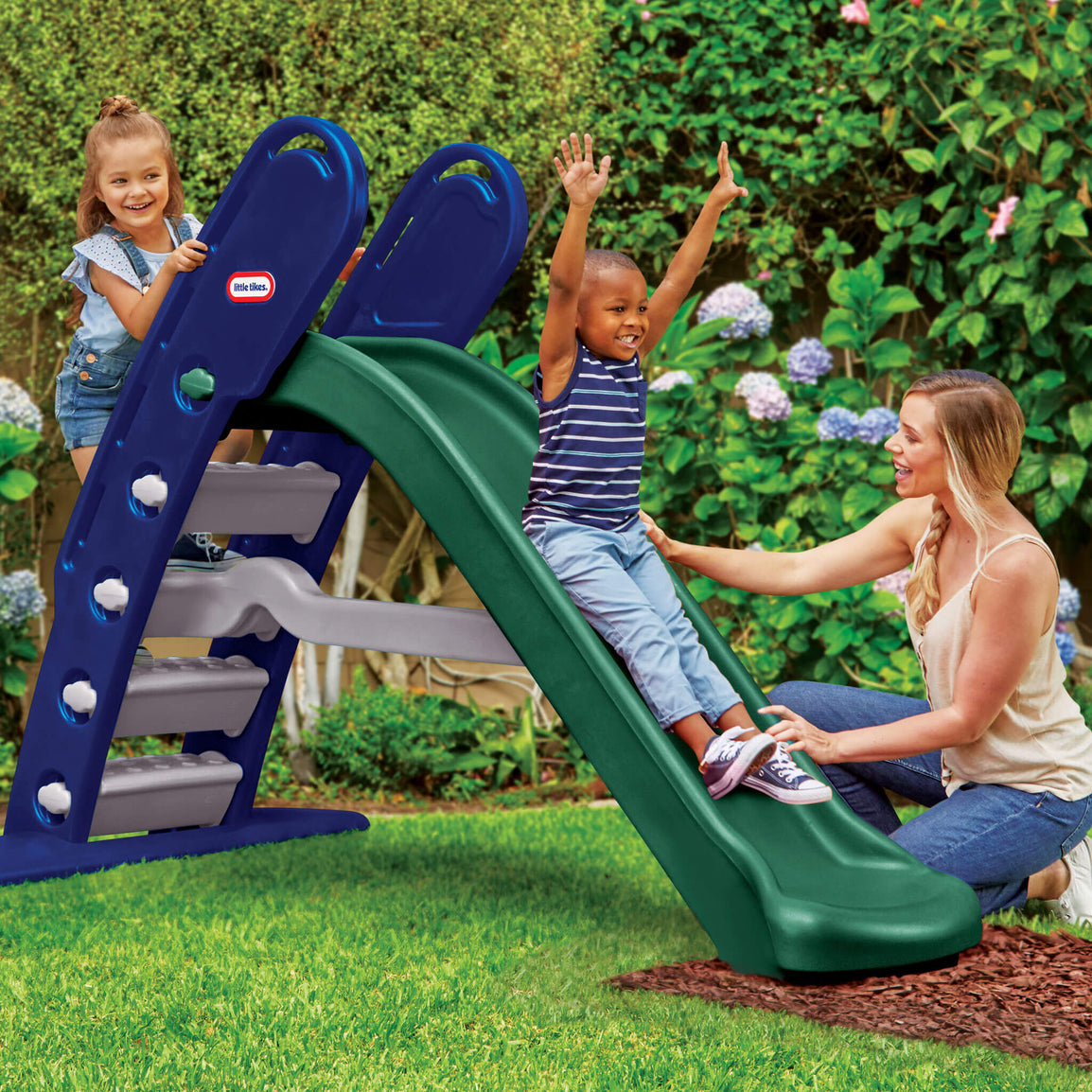 kids playing on slide