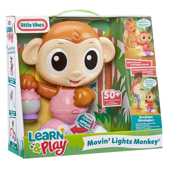 Little Tikes Learn & Play Movin' Lights Monkey toy packaging on a white background