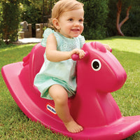 Load image into Gallery viewer, Rocking Horse is the perfect size for indoor or outdoor riding
