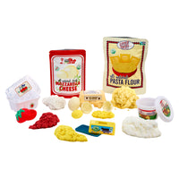 Load image into Gallery viewer, Play food set with toy cheese, pasta, and other ingredients on a white background
