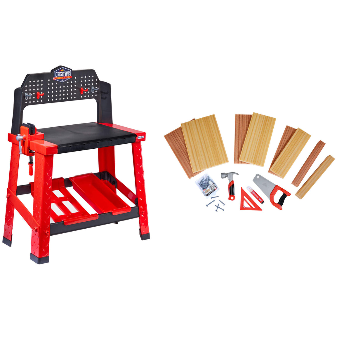 Creative Construction Workbench with accessories