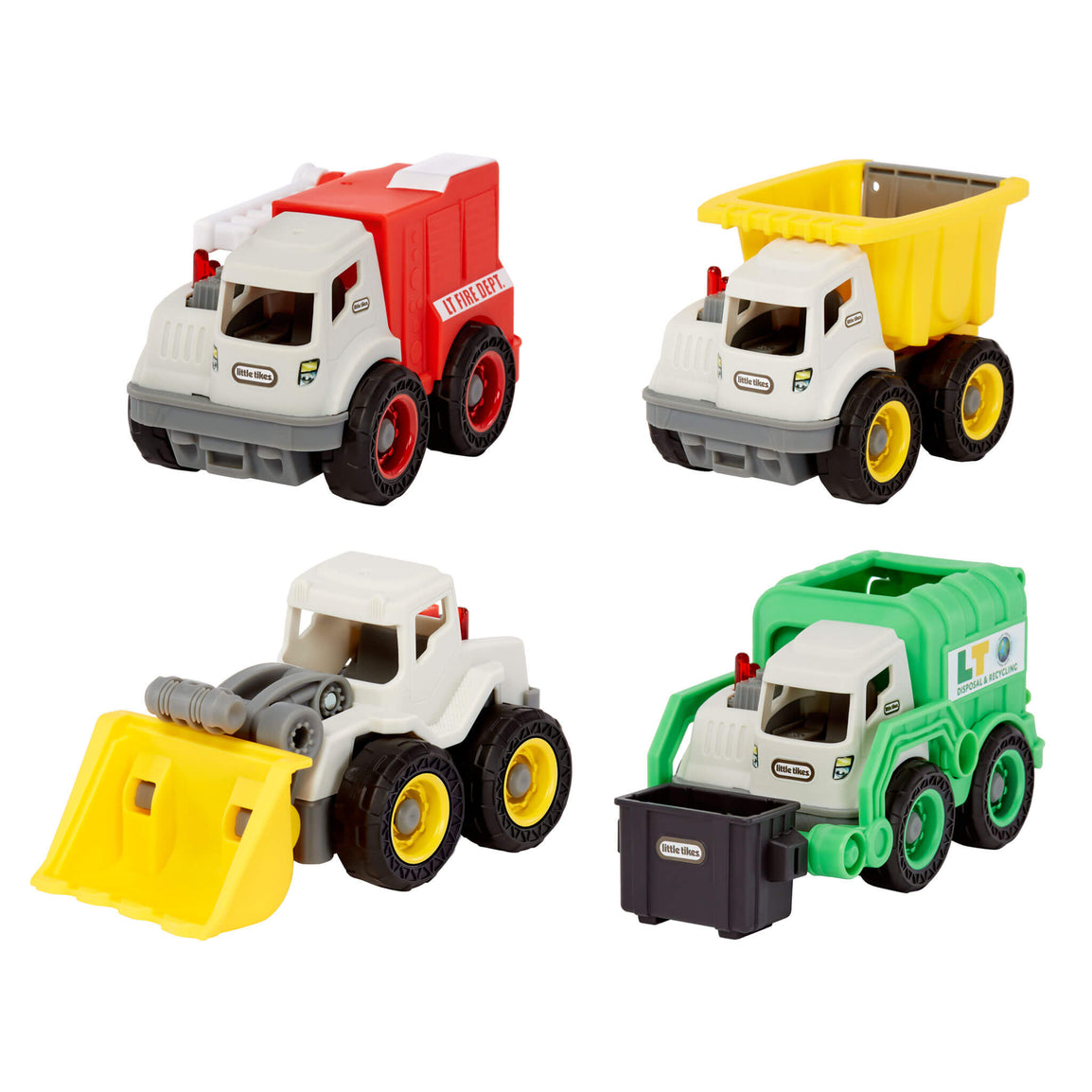 mini  Dump Truck, mini Front Loader Truck, mini Fire Truck, mini Garbage Truck.